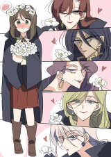 Reading Manga Majo-tachi to Minarai-chan