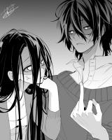 Reading Manga Reikan no Mattakunai Danjo ni Tori Tsuku Danjo no Rei no Manga