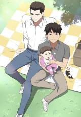 Reading Manhwa One Kid, Two Dads